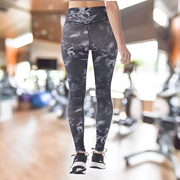 GLYDER Sultry High-Rise Yoga Leggings Full Length Workout Pants Black Tie Dye XS - Picture 4 of 6